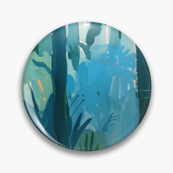 Item preview, Tropical Jungle Palm Trees - Teal & Deep Green Rainforest designed and sold by trajeado14.