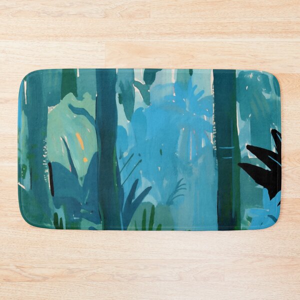 Item preview, Tropical Jungle Palm Trees - Teal & Deep Green Rainforest designed and sold by trajeado14.