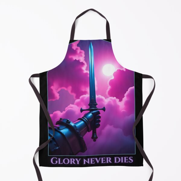 Item preview, Epic Medieval Knight Sword Design – Glory Never Dies Quote, Dramatic Fantasy Warrior Artwork for T-Shirts & Gifts designed and sold by MagicPixelArts.