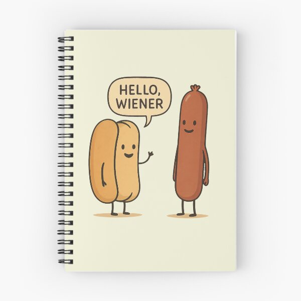 Item preview, Hello Wiener Funny Hotdog Pun Cartoon designed and sold by hangmeart.