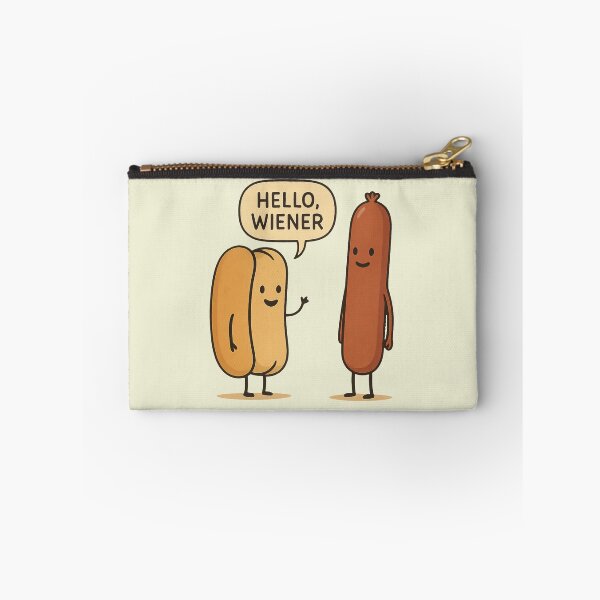 Item preview, Hello Wiener Funny Hotdog Pun Cartoon designed and sold by hangmeart.