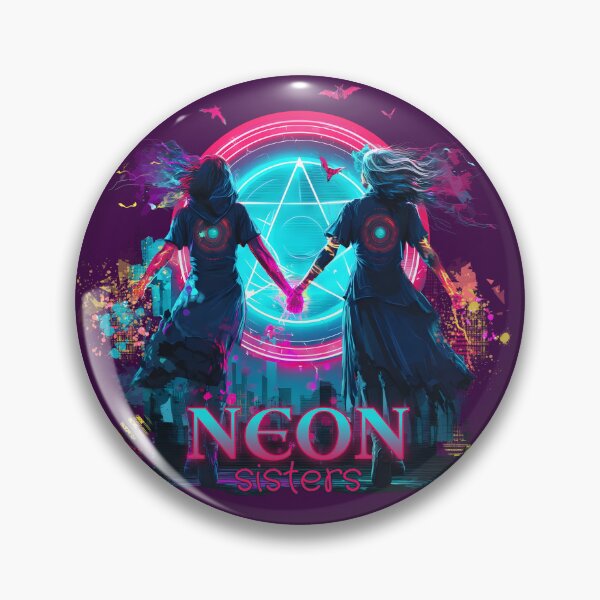 Artikelvorschau, Dark Fantasy Neon Sisters Illustration entworfen und verkauft von STITCHDROID.