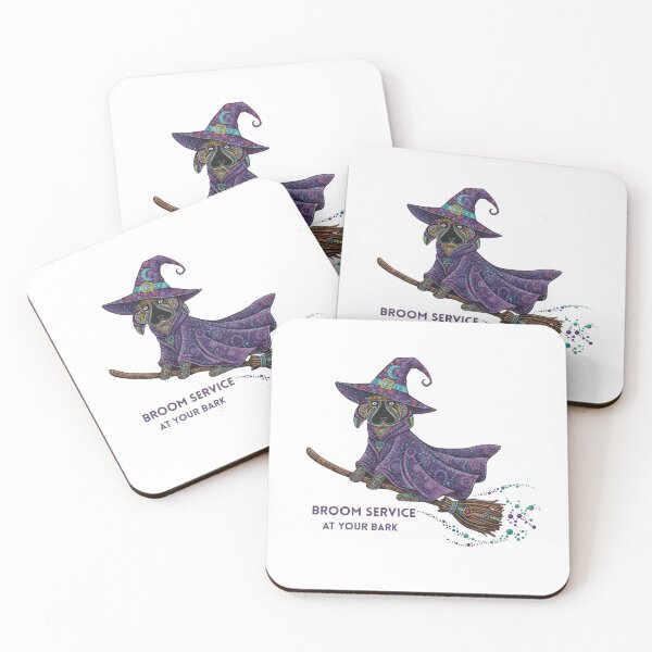 Item preview, Flying Witch Dog on Broomstick – Funny Halloween Pup T-Shirt Costume designed and sold by DotsNSoul.