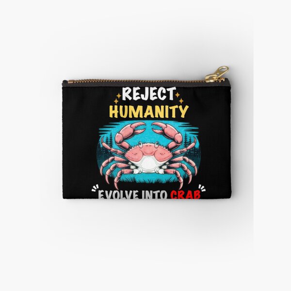 Item preview, Reject Humanity Crab Funny Marine Meme with Cute Crab & Retro Ocean Vibe designed and sold by FreshVibe Prints.