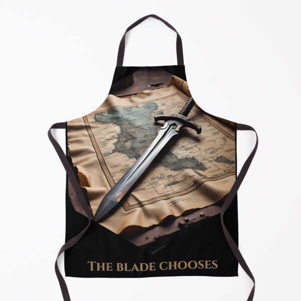 Item preview, Rusty Medieval Sword on Ancient Map – The Blade Chooses Quote, Vintage Fantasy Treasure Hunt Artwork for T-Shirts & Gifts designed and sold by MagicPixelArts.