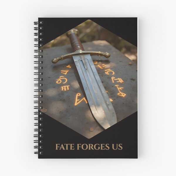 Item preview, Mystical Sword on Ancient Rune Altar – Fate Forges Us Quote, Epic Fantasy Magical Artwork for T-Shirts & Gifts designed and sold by MagicPixelArts.