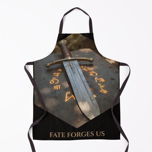 Item preview, Mystical Sword on Ancient Rune Altar – Fate Forges Us Quote, Epic Fantasy Magical Artwork for T-Shirts & Gifts designed and sold by MagicPixelArts.
