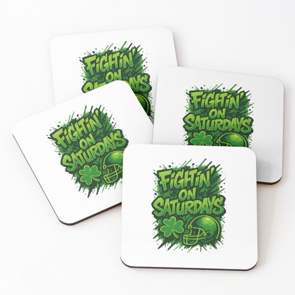 Item preview, Fightin’ On Saturdays – Graffiti Shamrock Football Art designed and sold by BoldApparel.