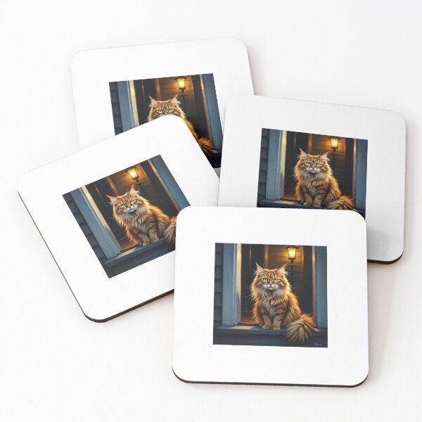 Item preview, Long Haired Cat at Door designed and sold by WhimsyByPaul.redbubble.com.