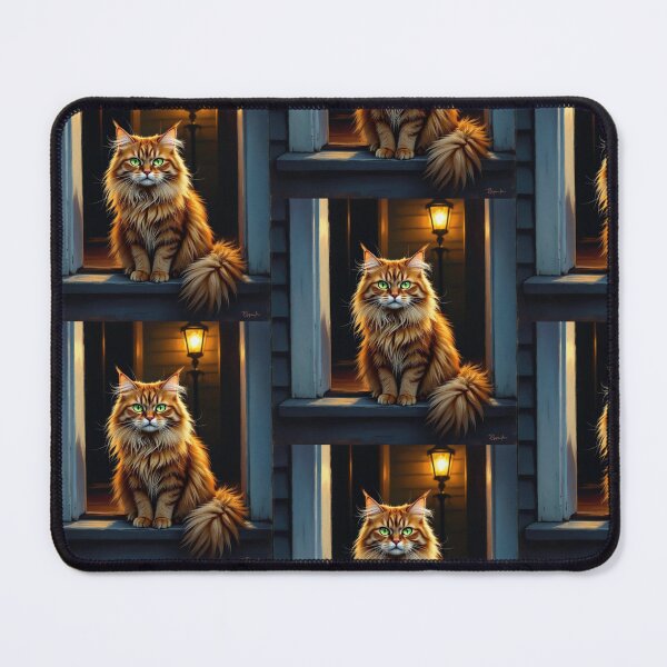 Item preview, Long Haired Cat at Door designed and sold by WhimsyByPaul.redbubble.com.
