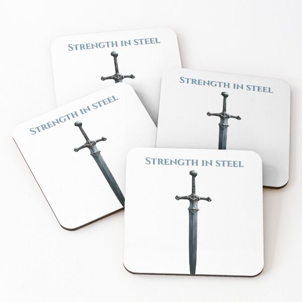 Item preview, Minimalist Medieval Sword Outline – Strength in Steel Quote, Geometric Epic Warrior Artwork for T-Shirts & Gifts designed and sold by MagicPixelArts.