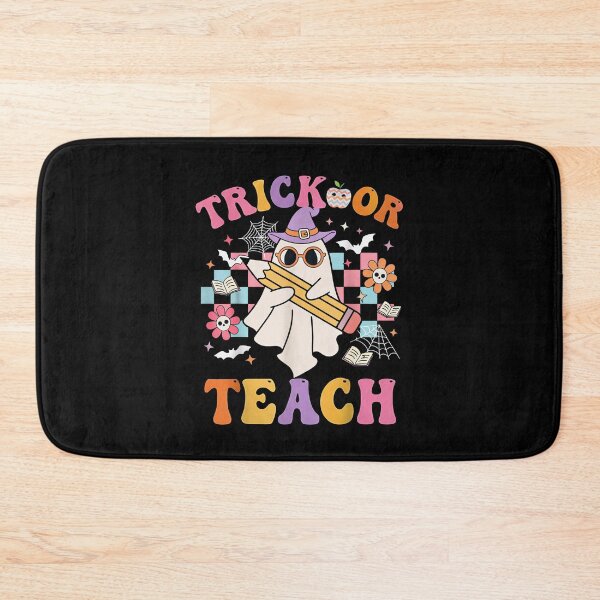Item preview, Trick Or Teach Groovy Teacher Halloween Retro Floral Ghost T-Shirt designed and sold by wabeen.