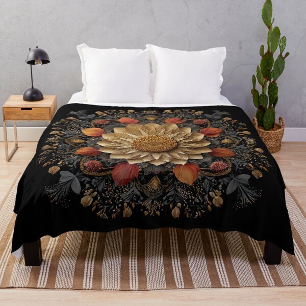 Item preview, Sunflower Autumn Faded Foliage Nature Mandala designed and sold by LabMandala.