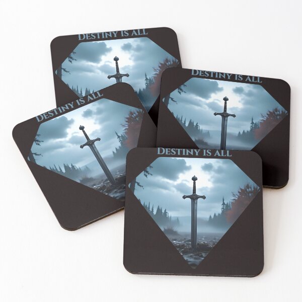 Item preview, Medieval Sword in Misty Battlefield – Destiny Is All Epic Warrior Quote Design for T-Shirts & Gifts designed and sold by MagicPixelArts.