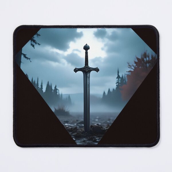 Item preview, Medieval Sword in Misty Battlefield – Destiny Is All Epic Warrior Quote Design for T-Shirts & Gifts designed and sold by MagicPixelArts.