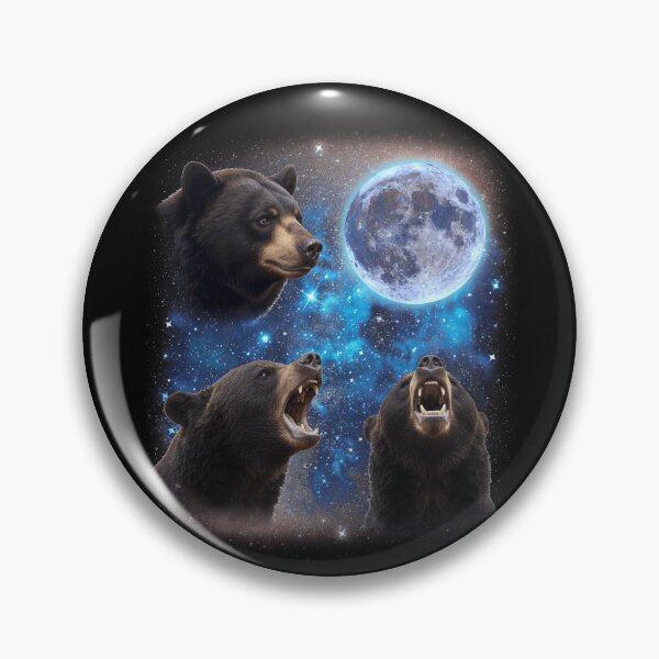 Item preview, Three Black Bears Howling At The Moon Weird Meme Bear Gear designed and sold by DynamicDesign.