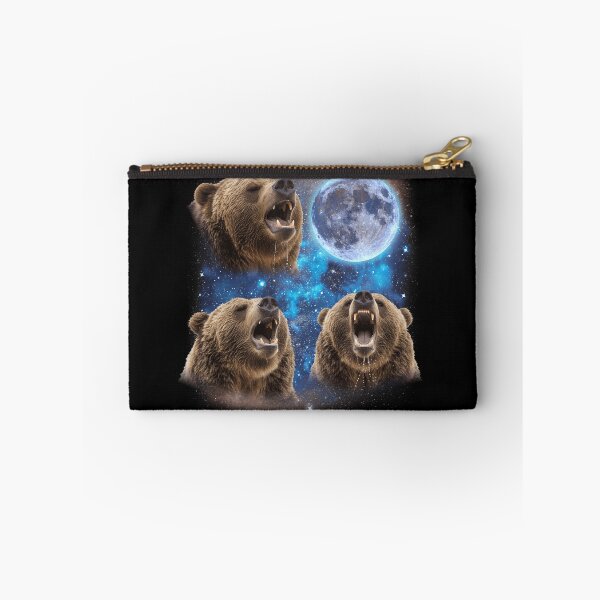 Item preview, Three Grizzly Bears Howling At The Moon Weird Meme Grizzly Gear designed and sold by DynamicDesign.