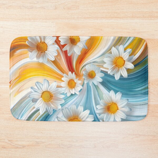 Item preview, whimsical swirling daisy floral print designed and sold by dcrc.