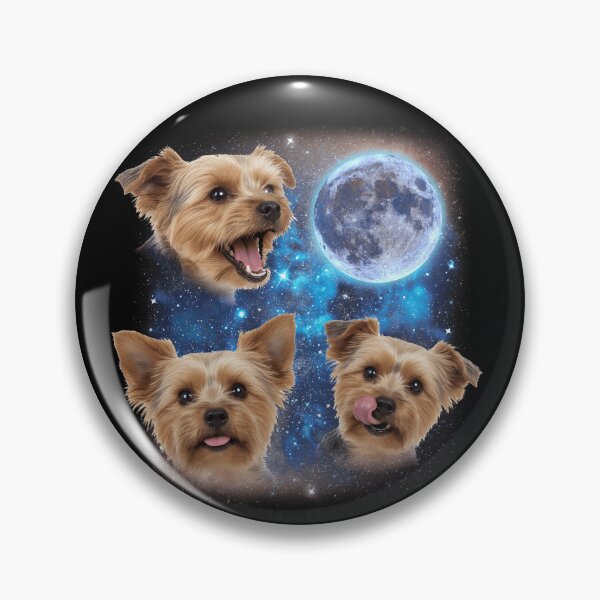 Item preview, Three Yorkies Howling At The Moon Weird Meme Yorkie Gear designed and sold by DynamicDesign.