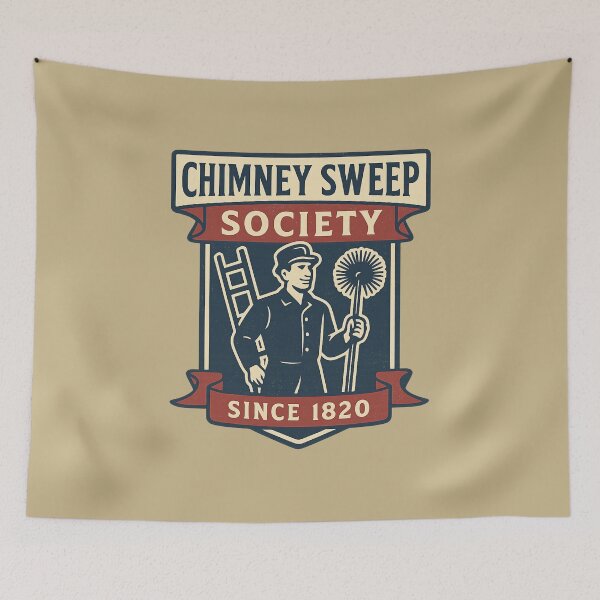 Item preview, Chimney Sweep Society Vintage Americana Retro Emblem Design designed and sold by Meandmyshop.