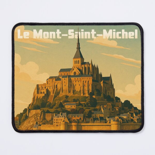 Item preview, Mont Saint Michel Retro Travel Poster designed and sold by Tacopia.