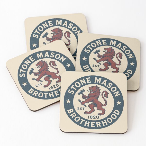 Item preview, Stone Mason Brotherhood – Vintage Americana Retro Emblem Design designed and sold by Meandmyshop.