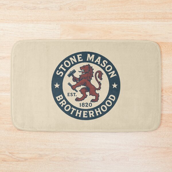 Item preview, Stone Mason Brotherhood – Vintage Americana Retro Emblem Design designed and sold by Meandmyshop.