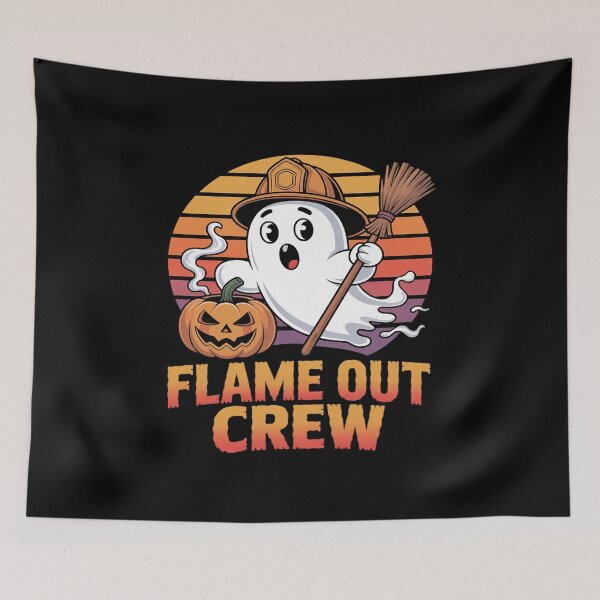 Item preview, Flame Out Crew Ghost Firefighter Halloween designed and sold by BlackStars3Neon.