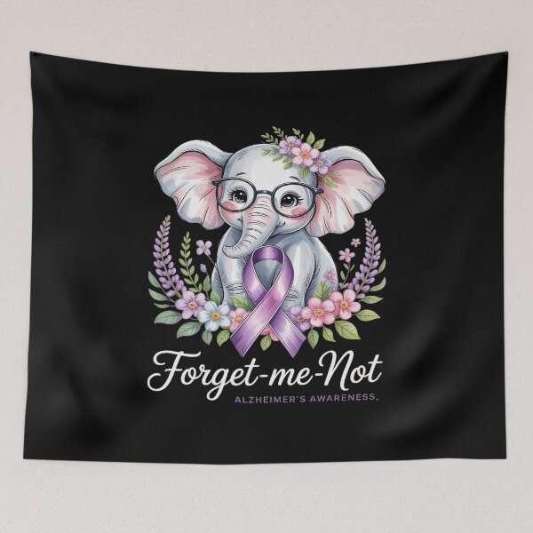 Item preview, Forget me not Alzheimer's Awareness Elephant Flower designed and sold by BlackStars3Neon.