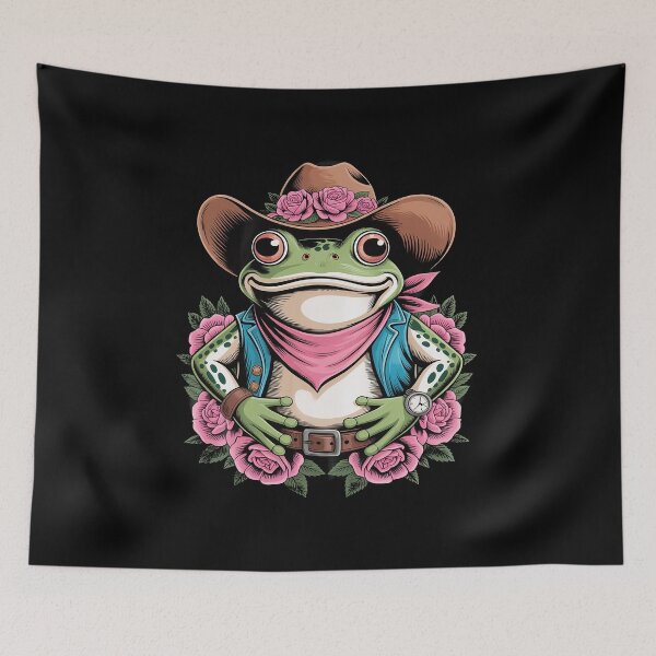Item preview, Frog Cowboy Vintage Toad Rodeo Cowgirl Western Country designed and sold by BlackStars3Neon.