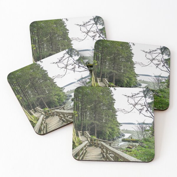 Item preview, Wooden pathway leading down to the beach on Vancouver Island designed and sold by marcthatspot.