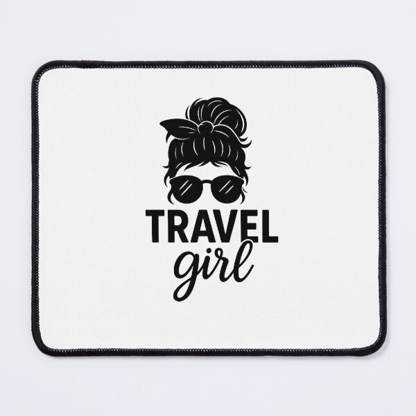 Item preview, TRAVEL Girl – Wanderlust Messy Bun & Sunglasses Adventure Design designed and sold by DailyDrivesct.