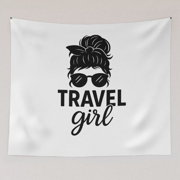 Item preview, TRAVEL Girl – Wanderlust Messy Bun & Sunglasses Adventure Design designed and sold by DailyDrivesct.