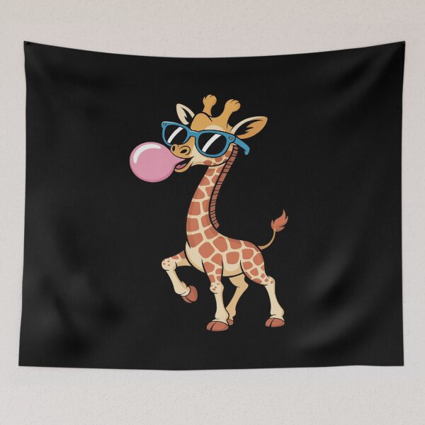 Item preview, Funny Blowing Bubble Gum Giraffe Cute Wild Animal designed and sold by BlackStars3Neon.