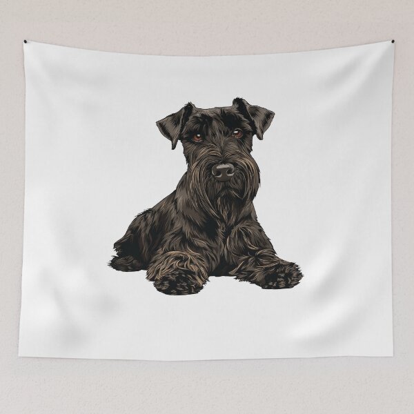 Item preview, Black Standard Schnauzer Dog Illustration designed and sold by whyitsme.