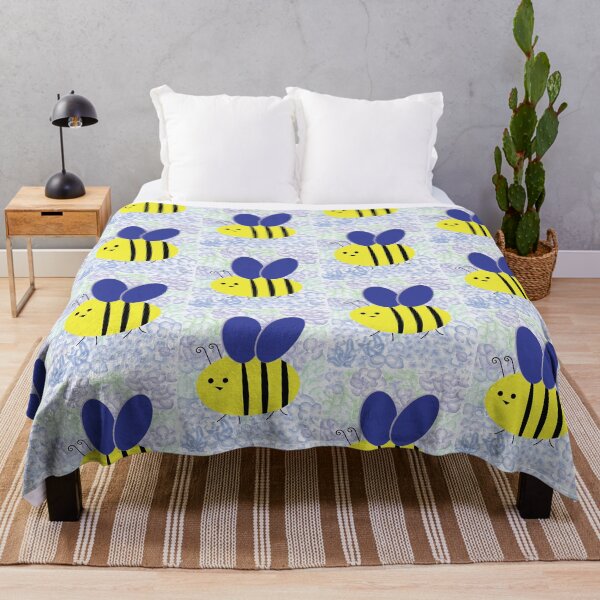 Item preview, Bee blue flowers designed and sold by Mountain-Point.