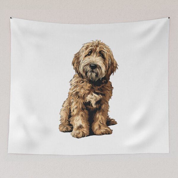 Item preview, Ilustración de perro labradoodle rojo designed and sold by whyitsme.
