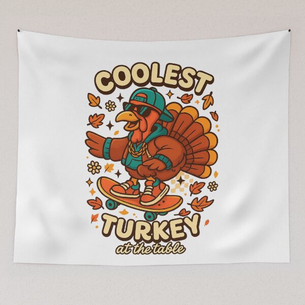 Item preview, Coolest Turkey Skateboarding – Funny Thanksgiving Cartoon Design designed and sold by DailyDrivesct.