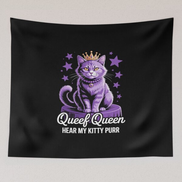Item preview, Funny Queef Queen Cat Inappropriate Dirty Adult Humor Jokes designed and sold by KingsLife1994.