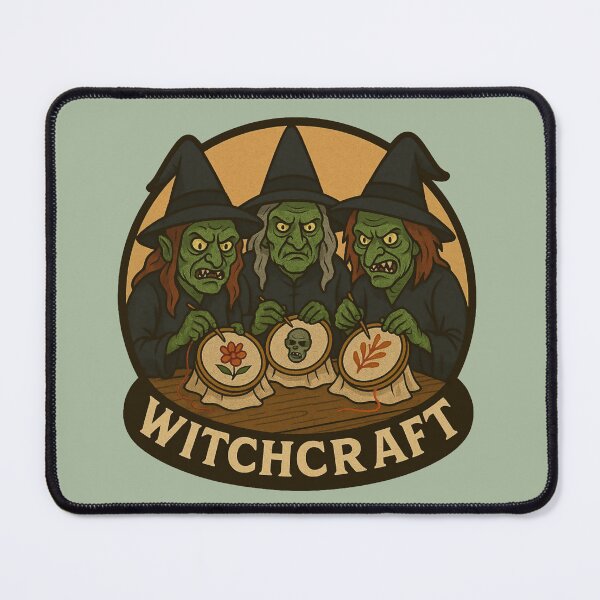 Item preview, Witchcraft – Three Green Witches Embroidery Halloween Design designed and sold by hangmeart.