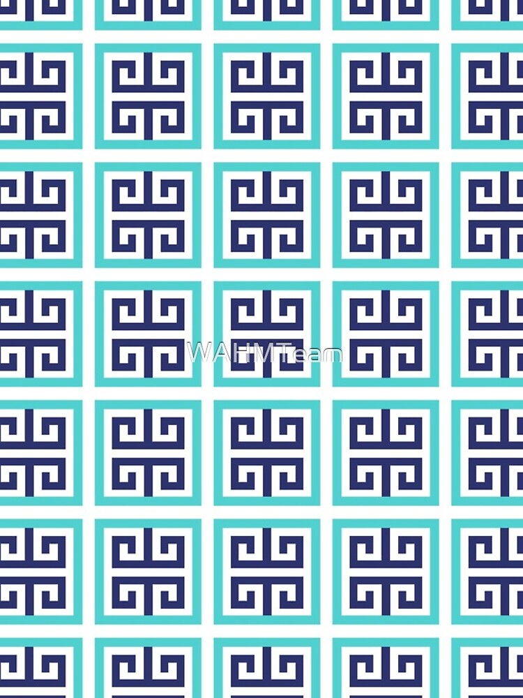 Blue Aqua Greek Key Pattern by WAHMTeam
