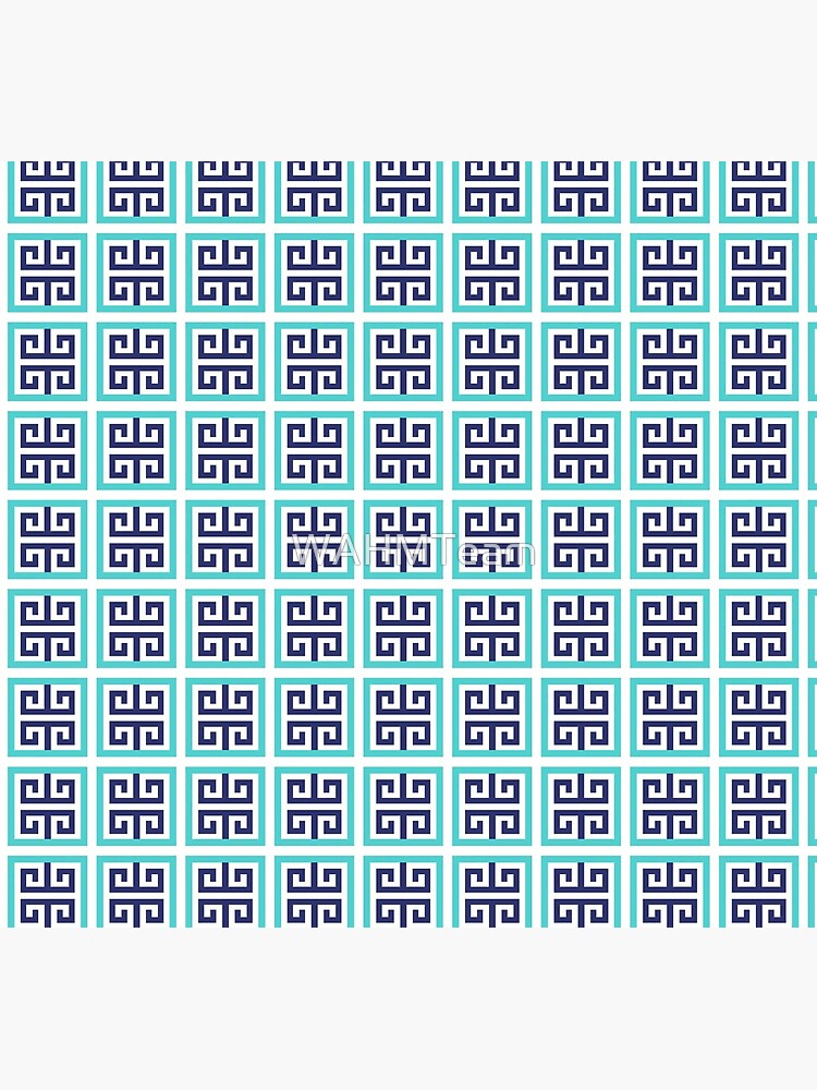 Blue Aqua Greek Key Pattern by WAHMTeam