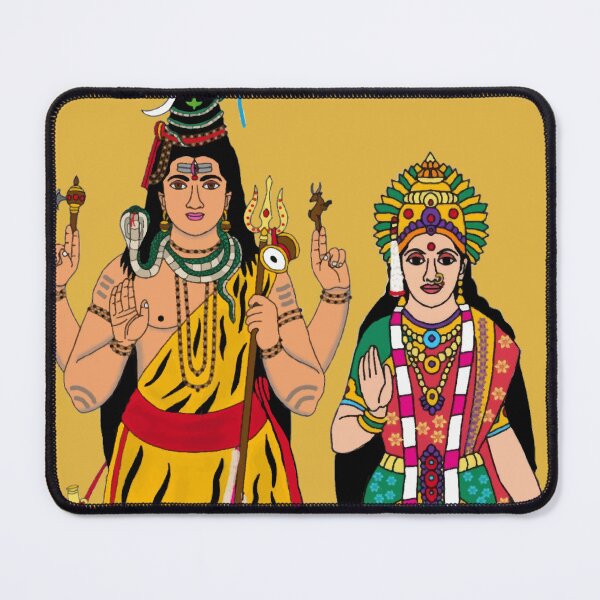 Item preview, Shiva Parvati Digital Painting | Shiv Shakti Divine Couple Spiritual Wall Art, Hindu Devotional Decor designed and sold by Harshit_Digital_Arts.