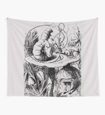 Alice in Wonderland Illustration - Alice and the Caterpillar Wall Tapestry
