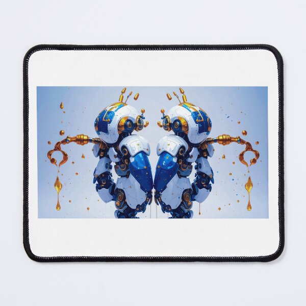 Item preview, Twin Mecha Guardians – Futuristic Robot Art designed and sold by NizuCaCi.
