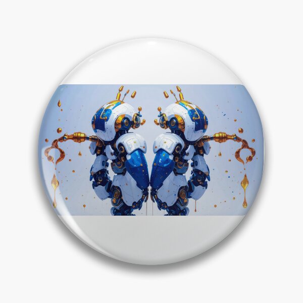 Item preview, Twin Mecha Guardians – Futuristic Robot Art designed and sold by NizuCaCi.