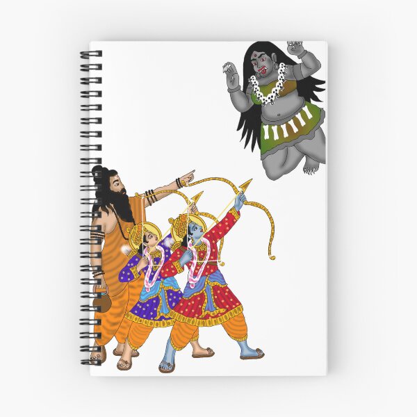 Item preview, Tadka Vadh Digital Painting | Lord Rama Defeats Demoness Tadaka | Ramayana Mythology Art designed and sold by Harshit_Digital_Arts.