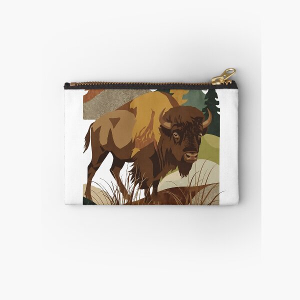 Item preview, Boho Paper Collage Bison Northern Forest Nature   designed and sold by TackyTime.