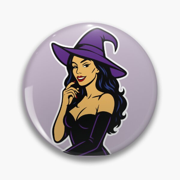 Item preview, Sexy Witch – Glamorous Halloween Pin-Up Witch Design designed and sold by hangmeart.