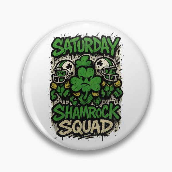 Artikelvorschau, Samstag Shamrock Squad – Graffiti Football Clover Art entworfen und verkauft von BoldApparel.